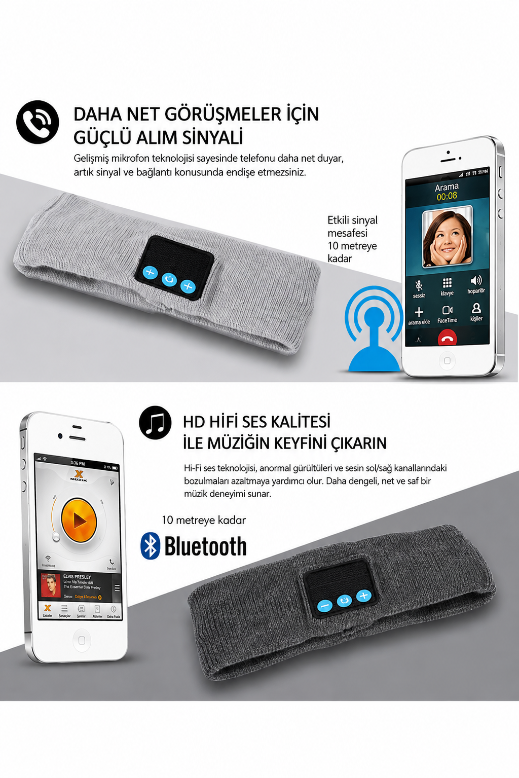 NOVAL Bluetoothlu Uyku Bandı