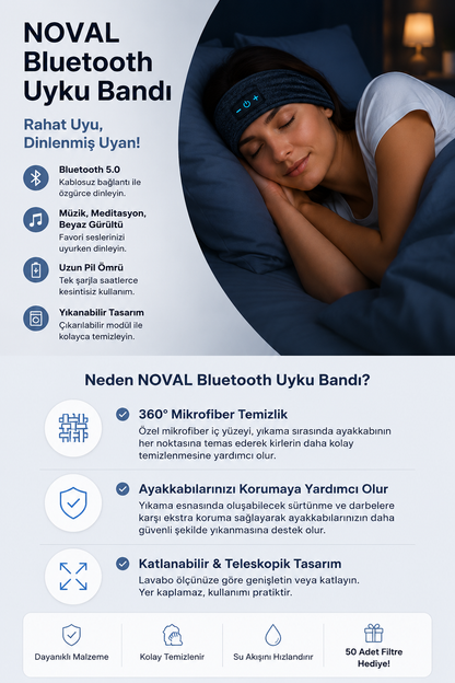 NOVAL Bluetoothlu Uyku Bandı